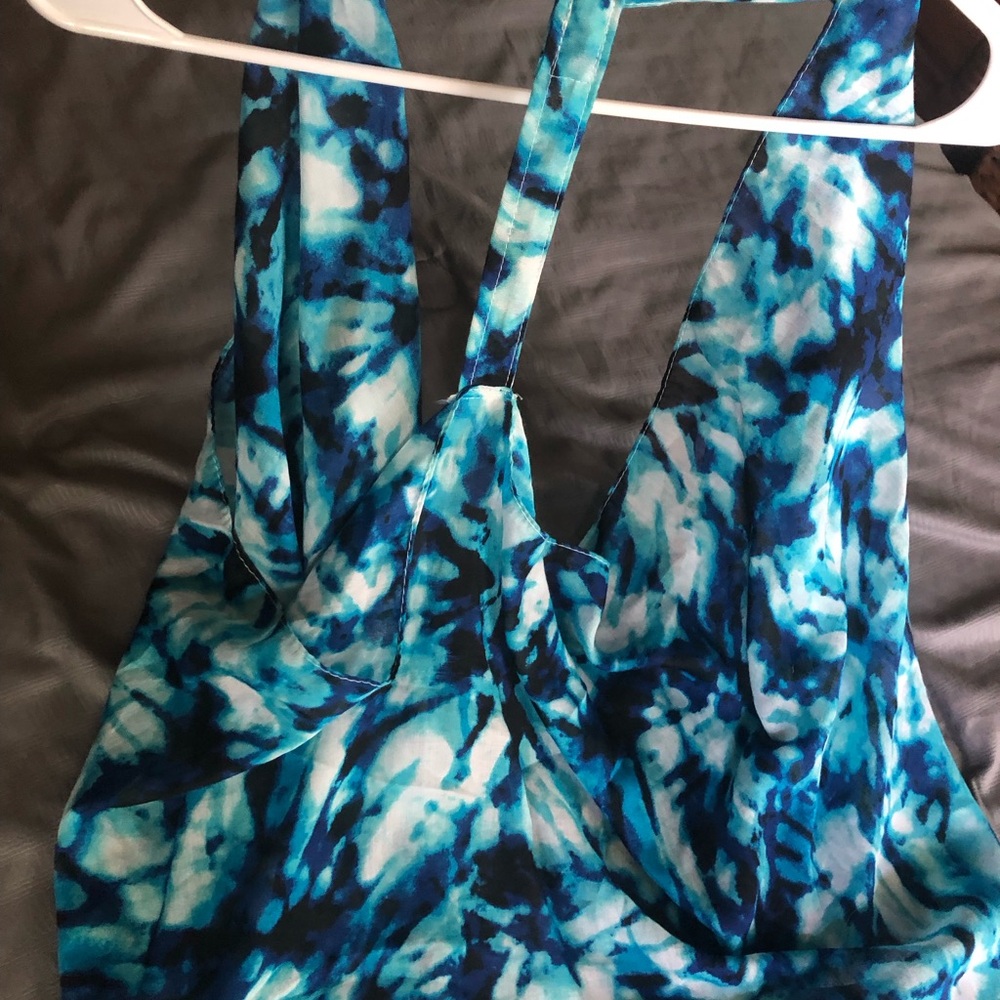 Blues and Whites Tie-Dye Flow-y vest